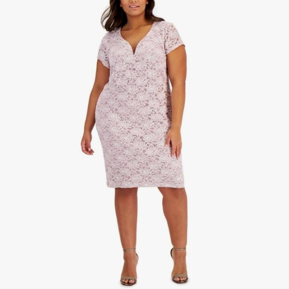 Connected Lace Boning Midi Dress
